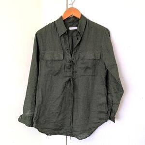 Equipment linen lace up shirt